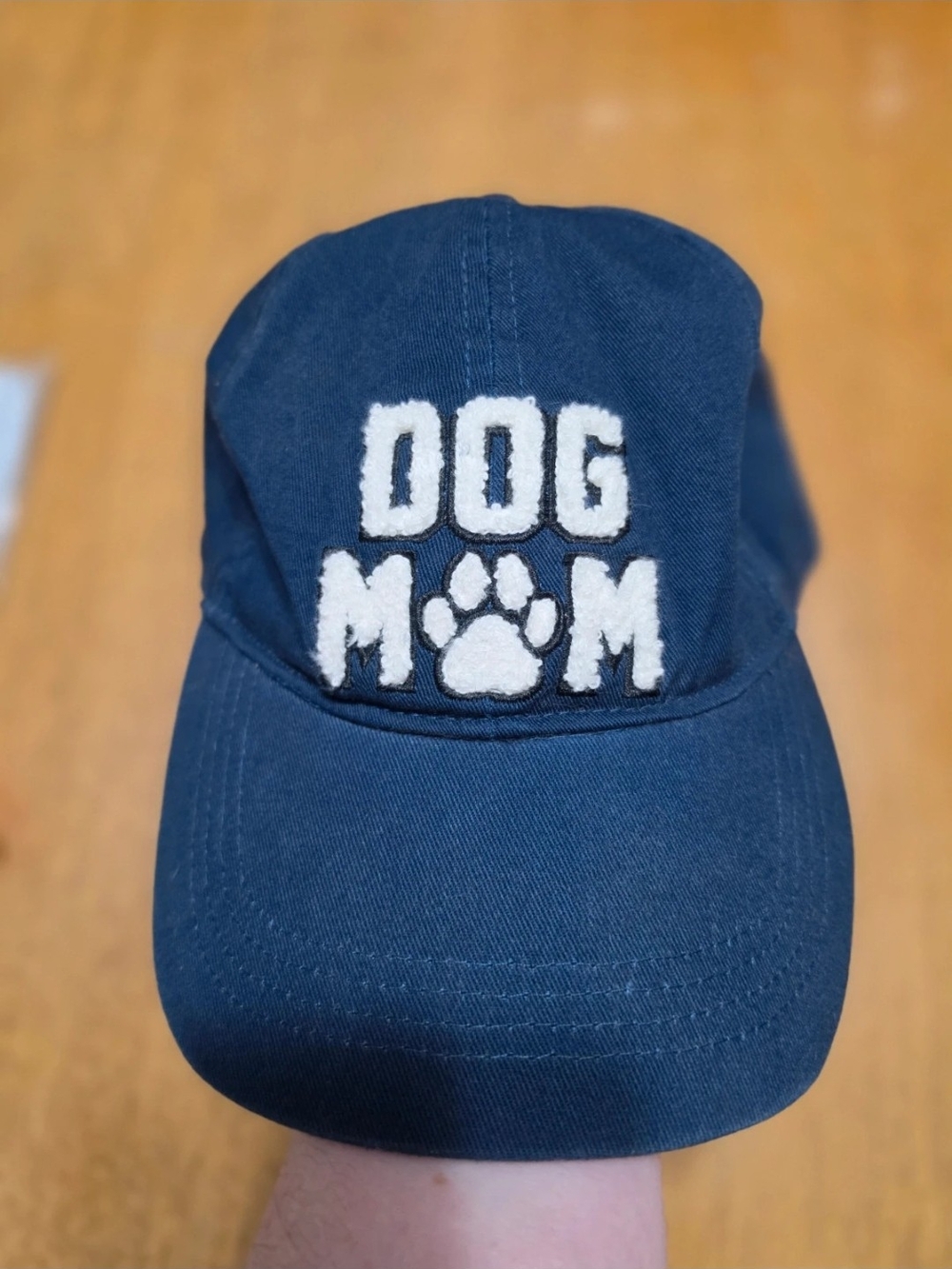 Dog Mom Chenille Patch Baseball Cap - Navy